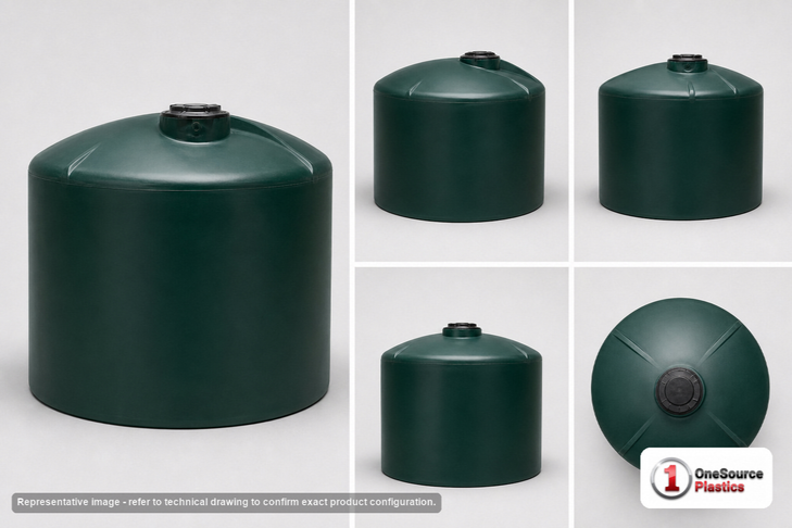 Snyder Industries 5000 Gallon Plastic Vertical Water Storage Tank in Green