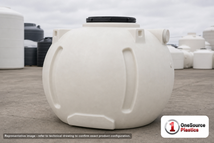 Norwesco 525 Gallon Plastic Underground Water Storage Cistern Tank. Polyethylene; White; 62" H x 64" W x 64" L.