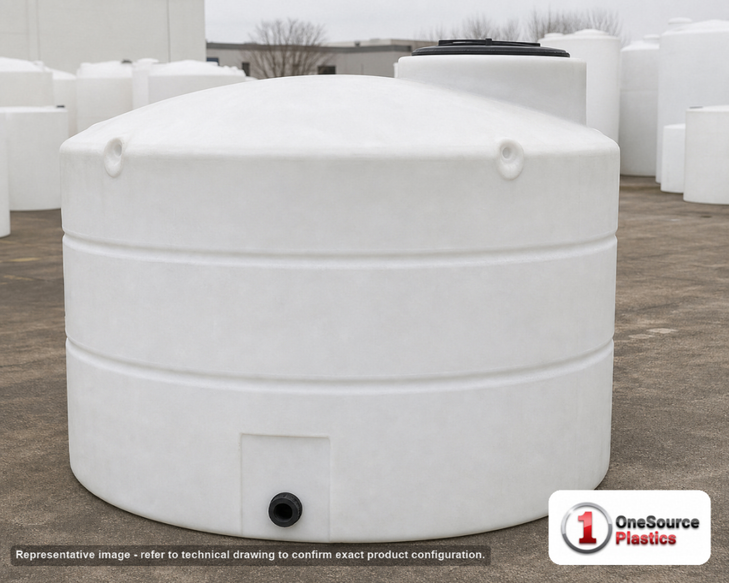 Snyder Industries 550 Gallon HDPE Vertical Liquid Storage Tank with ASTM Certification. 550 gallon capacity; High Density