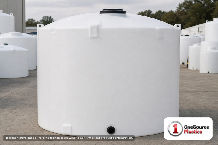 Snyder Industries 5500 Gallon HDPE Vertical Liquid Storage Tank with ASTM Certification. Polyethylene; White; 132" H x 120"