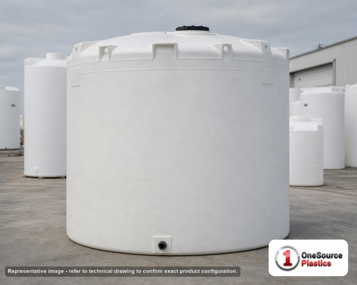 Snyder Industries 6000 Gallon HDPE Vertical Liquid Storage Tank with ASTM Certification. 6000 gallon capacity; Polyethylene