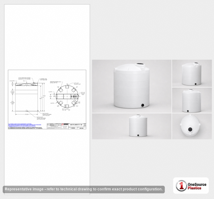 Snyder Industries 6500 Gallon HDPE Vertical Liquid Storage Tank with ASTM Certification