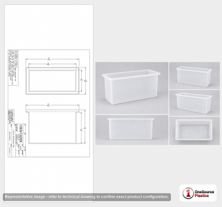 Chem-Tainer 7 Gallon Plastic Open Top Batch Storage Tank