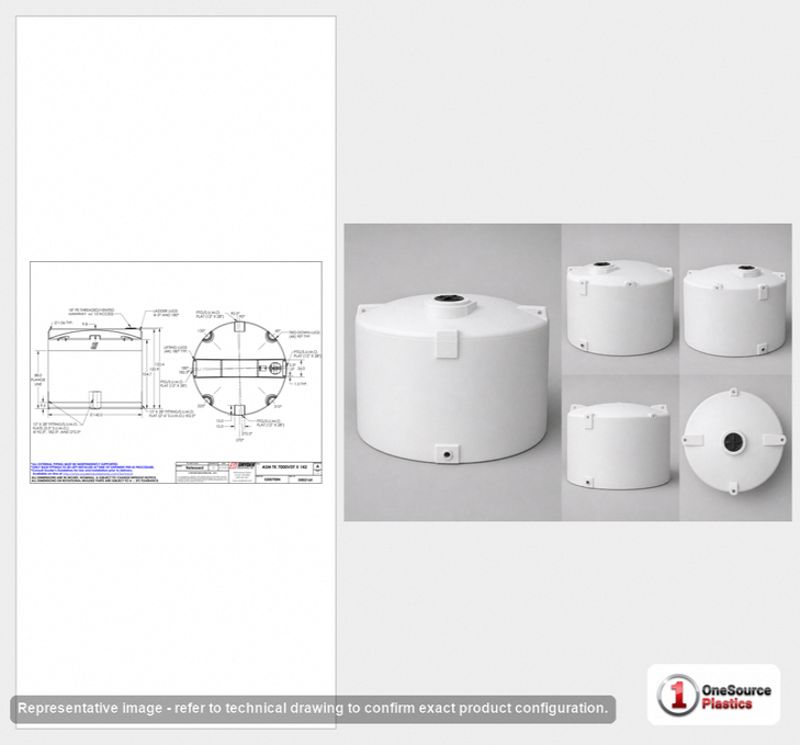 Snyder Industries 7000 Gallon HDPE Vertical Liquid Storage Tank with ASTM Certification