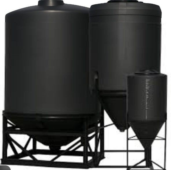 Norwesco 7500 Gallon Black Cone Bottom Tank