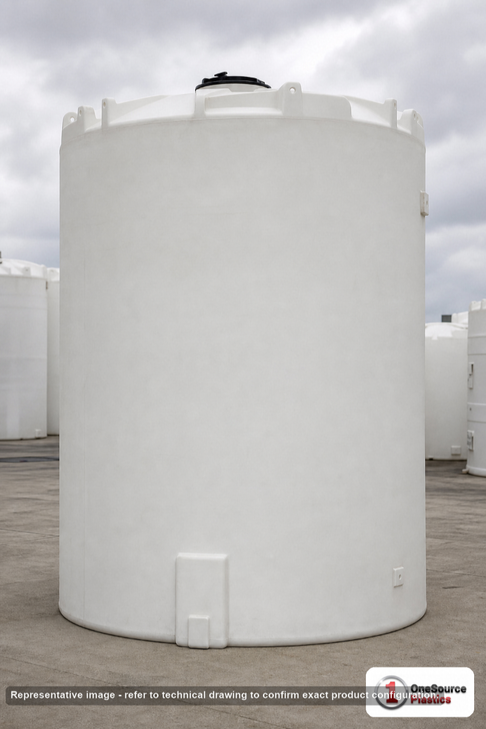 Snyder Industries 7500 Gallon HDPE Vertical Liquid Storage Tank with ASTM Certification. Polyethylene; White; 234" H x 102"