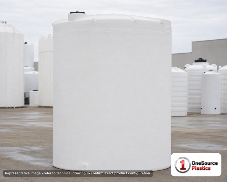Snyder Industries 7900 Gallon HDPE Vertical Liquid Storage Tank with ASTM Certification. Polyethylene; White; 177" H x 120"