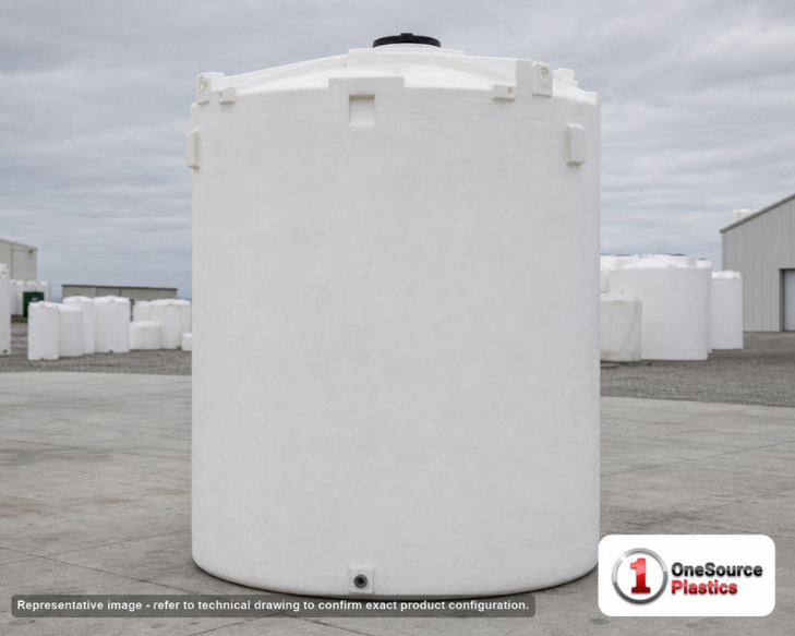 Snyder Industries 7900 Gallon HDPE Vertical Liquid Storage Tank with ASTM Certification. 7900 gallon capacity; Polyethylene