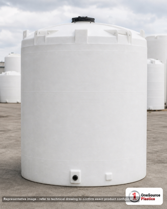 Snyder Industries 8000 Gallon HDPE Vertical Liquid Storage Tank. Polyethylene; White; 186" H x 120"
