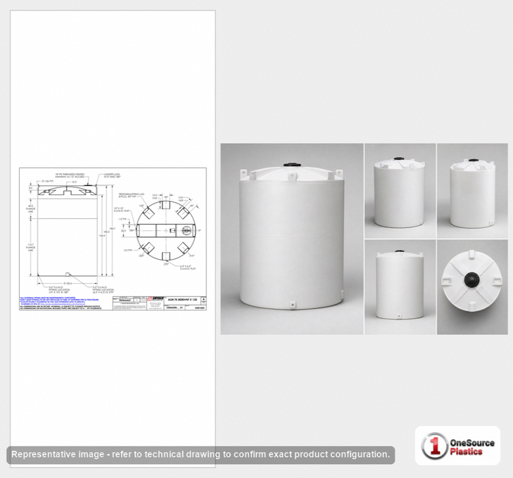 Snyder Industries 8000 Gallon HDPE Vertical Liquid Storage Tank with ASTM Certification