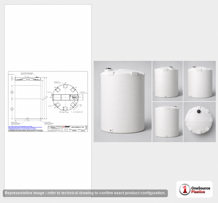 Snyder Industries 8500 Gallon HDPE Vertical Liquid Storage Tank with ASTM Certification