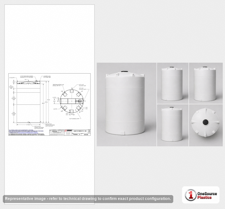 Snyder Industries 9500 Gallon HDPE Vertical Liquid Storage Tank with ASTM Certification