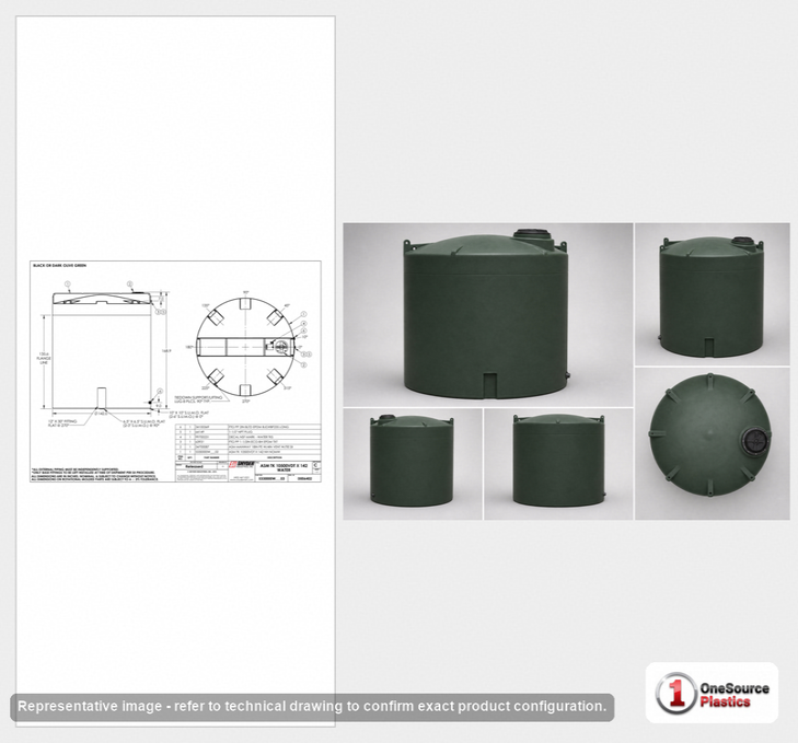 Snyder Industries 10500 Gallon Plastic Vertical Water Storage Tank in Green