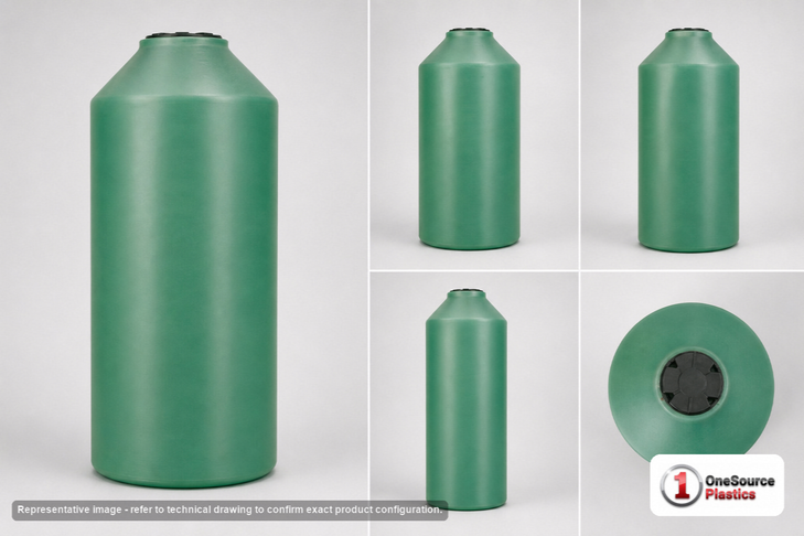 Dimensional spec drawing for Chem-Tainer 200 Gallon Vertical Tank (31" L x 31" W x 72" H)
