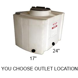 Norwesco 25 Gallon Rectangular Flat Bottom Utility Tank with Fitting in White