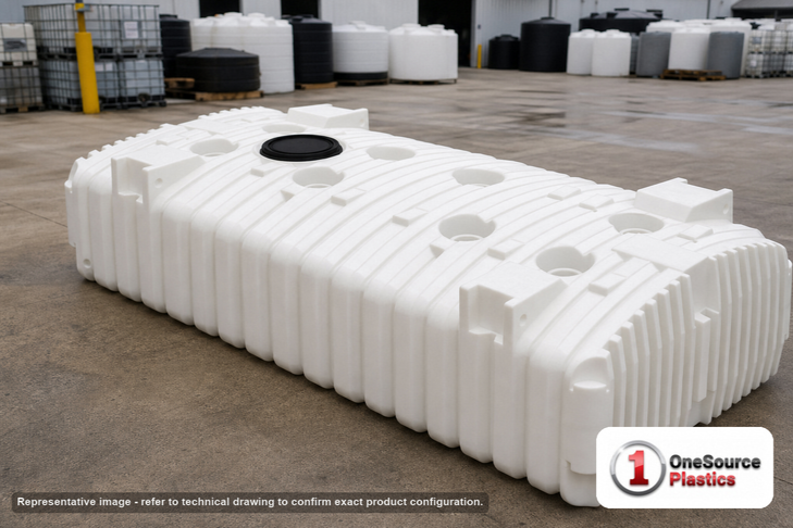 Norwesco 3525 Gallon Multi-Use Underground Liquid Storage Tank. Polyethylene; White; 51" H x 102" W x 211" L.
