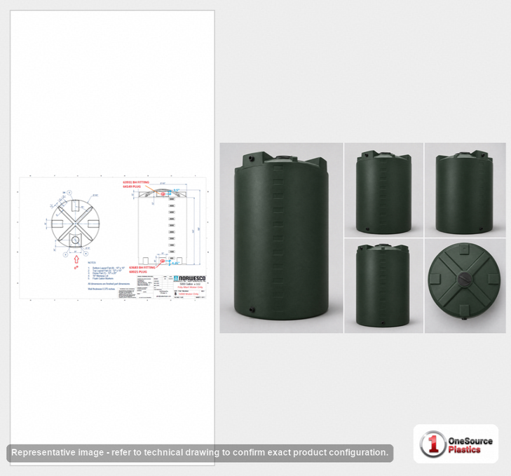 Bushman 5000 Gallon Plastic Vertical Water Storage Tank in Dark Green