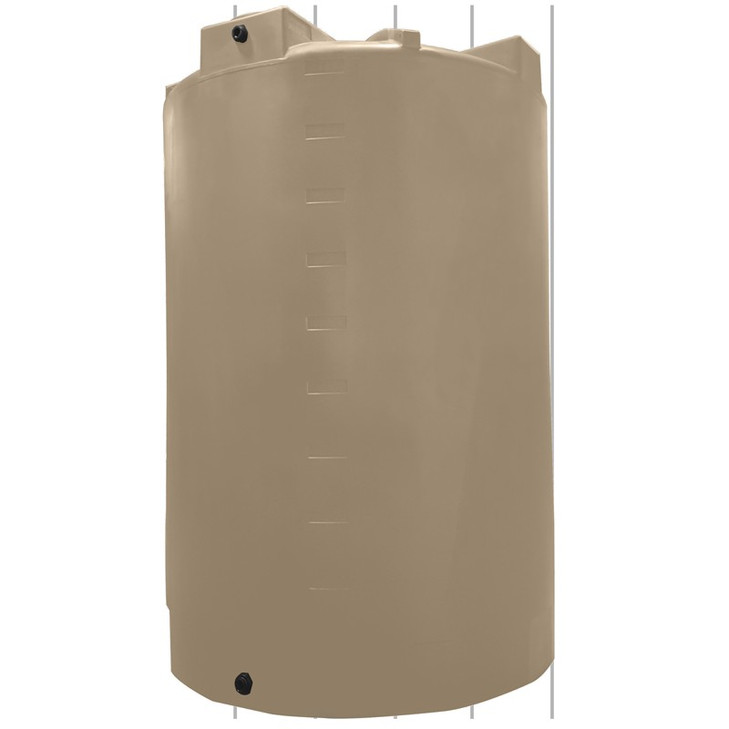 Bushman 5000 Gallon Plastic Vertical Water Storage Tank in Mocha