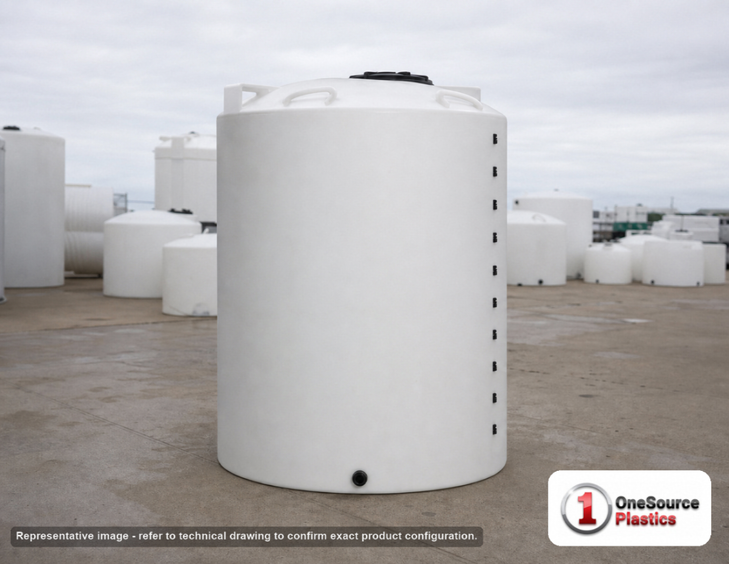 Snyder Industries 1000 Gallon HDPE Vertical Liquid Storage Tank with ASTM Certification. Polyethylene; White; 81" H x 64" W