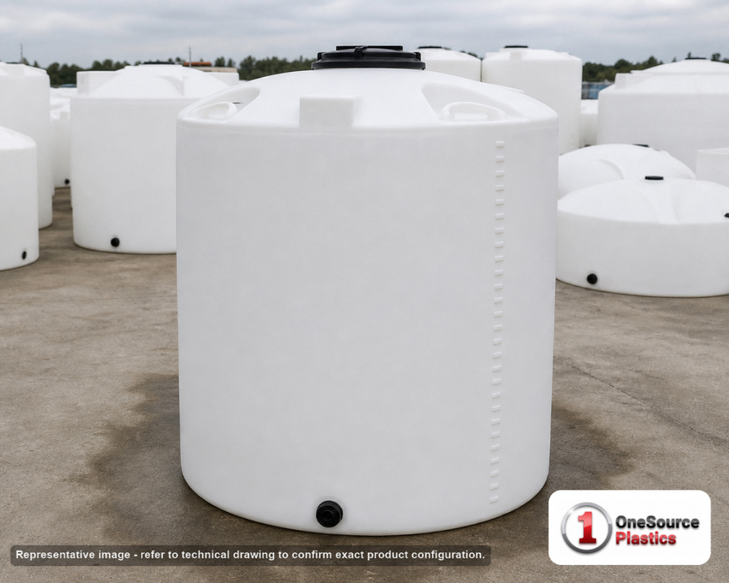 Snyder Industries 1100 Gallon HDPE Vertical Liquid Storage Tank- Marked Tree. Polyethylene; White