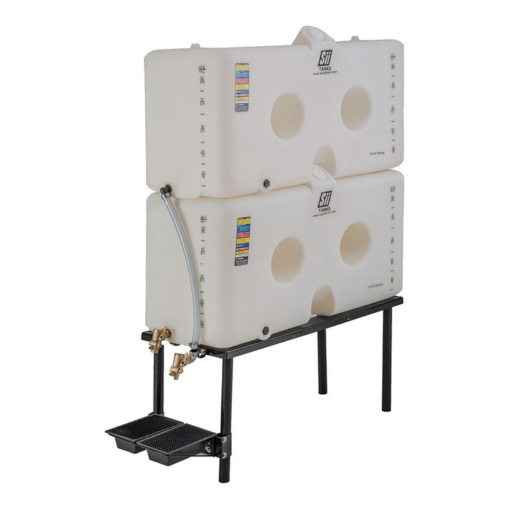 Snyder Industries 120 Gallon HDLPE Chemical Feed Station Tank with Stand in White