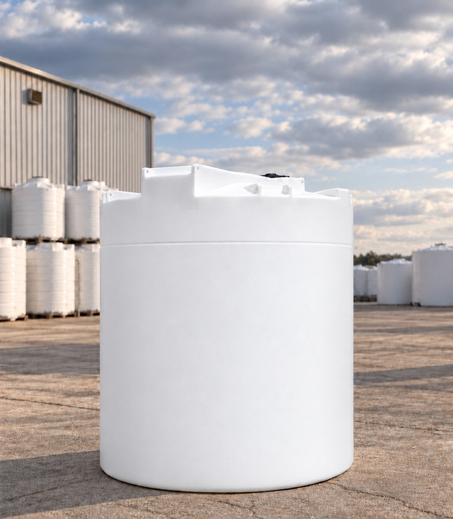 Snyder 12500 Gallon White 1.35 SG HDPE Vertical Storage Tank, 142 in dia, no outlet fitting (tank only)