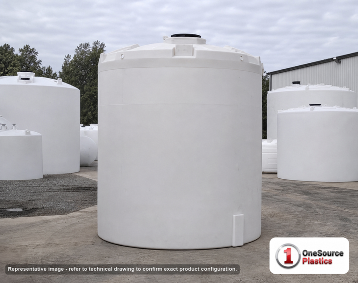 Snyder Industries 15000 Gallon HDPE Vertical Liquid Storage Tank with ASTM Certification. Polyethylene; White; 234" H x 143"