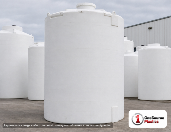 Snyder Industries 16500 Gallon HDPE Vertical Liquid Storage Tank with ASTM Certification. Polyethylene; White; 257" H x 142"