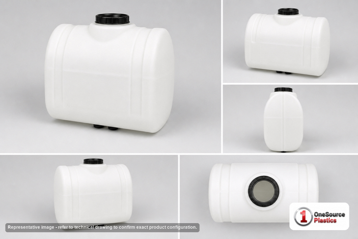 Dimensional spec drawing for Snyder Industries 250 Gallon Open Top - Cylindrical (36" L x 36" W x 68" H)