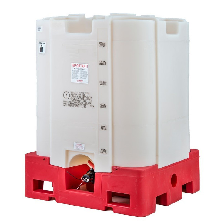 Snyder Industries 330 Gallon HDPE Stackable Cagebuster IBC Tote in White, VITON