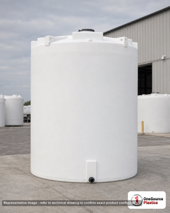 Snyder Industries 6000 Gallon HDPE Vertical Liquid Storage Tank with ASTM Certification Opaque White. High Density Linear