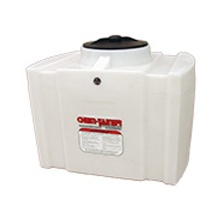 Chem-Tainer 100 Gallon Plastic Portable Flat Bottom Utility Tank in White