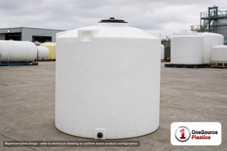 Snyder Industries 1300 Gallon HDPE Vertical Liquid Storage Tank with ASTM Certification. 1300 gallon capacity; Polyethylene