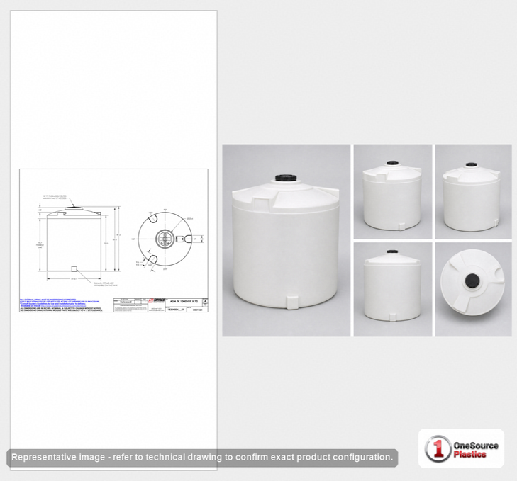 Snyder Industries 1300 Gallon HDPE Vertical Liquid Storage Tank with ASTM Certification