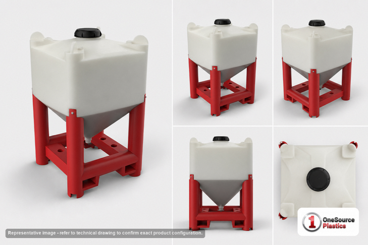Snyder Industries 190 Gallon Plastic Flowmaster Viscous Hopper Bin Tank