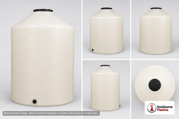 Dimensional spec drawing for Chem-Tainer 200 Gallon Vertical Tank (31" L x 31" W x 72" H)