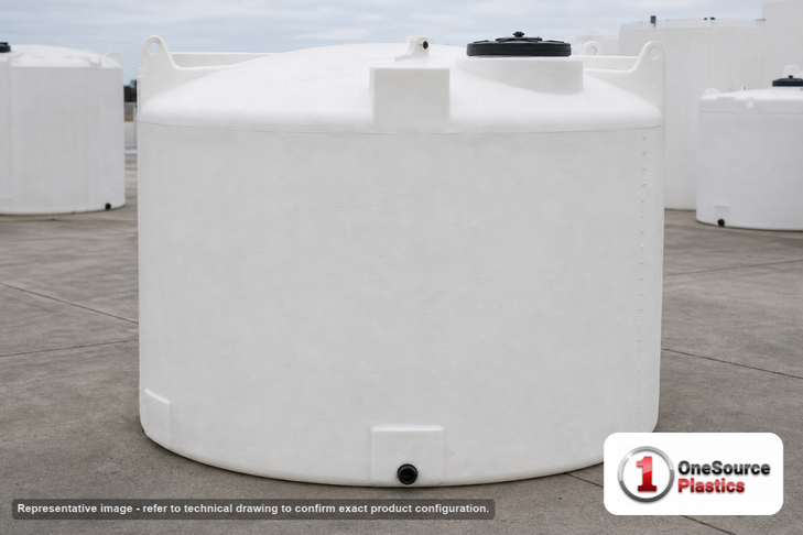 Snyder Industries 2000 Gallon HDPE Vertical Liquid Storage Tank with ASTM Certification. High Density Linear Polyethylene