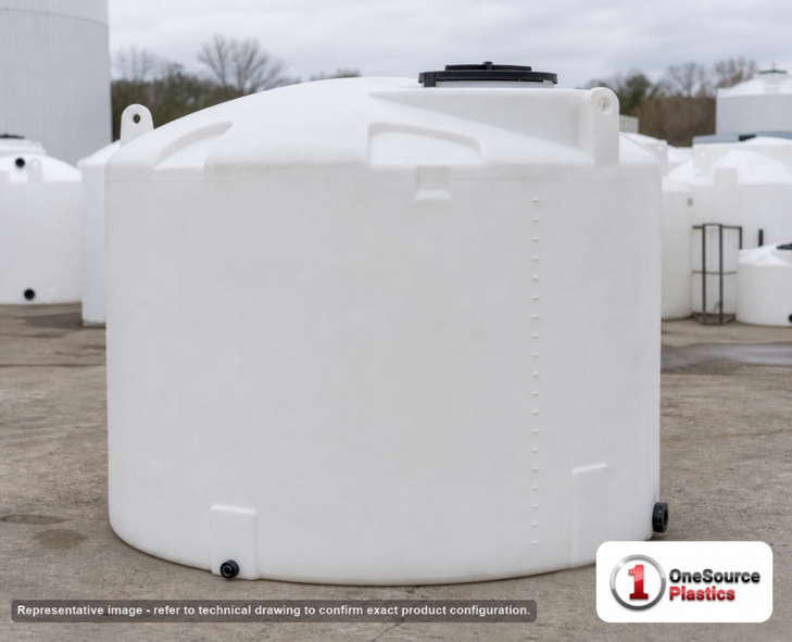 Snyder Industries 2000 Gallon HDPE Vertical Liquid Storage Tank with ASTM Certification. 2000 gallon capacity; High Density