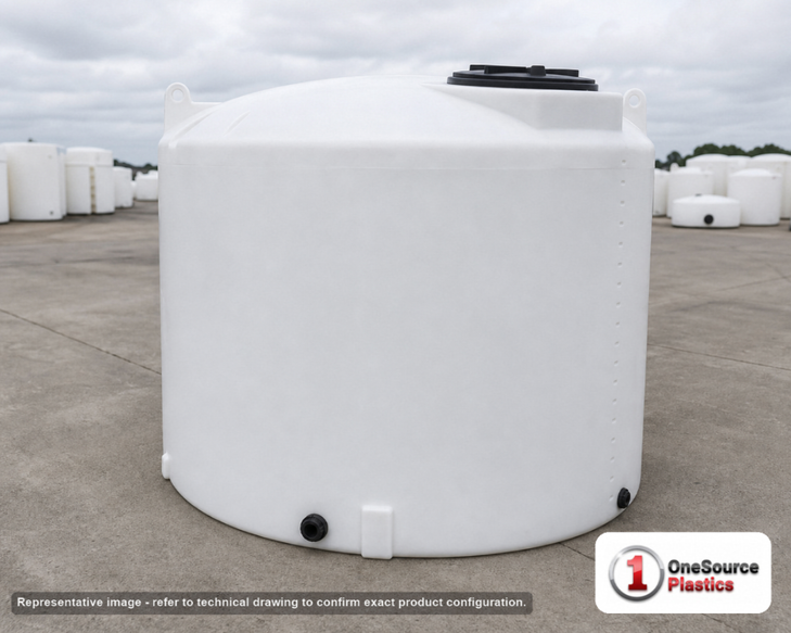 Snyder Industries 2000 Gallon HDPE Vertical Liquid Storage Tank with ASTM Certification. 2000 gallon capacity; High Density