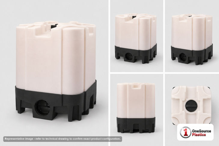 Snyder Industries 220 Gallon HDPE Stackable IBC Tote Tank in Black