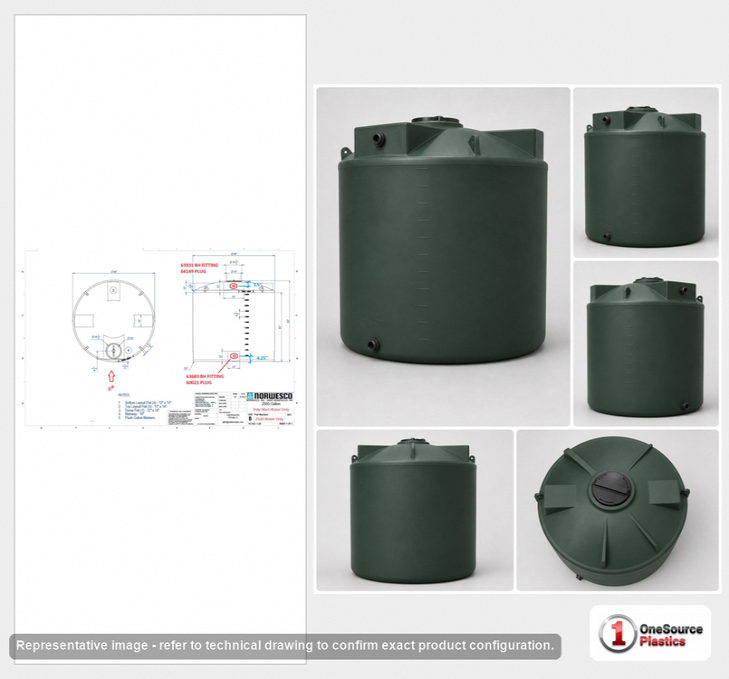 Bushman 2500 Gallon Dark Green Vertical Water Storage Tank