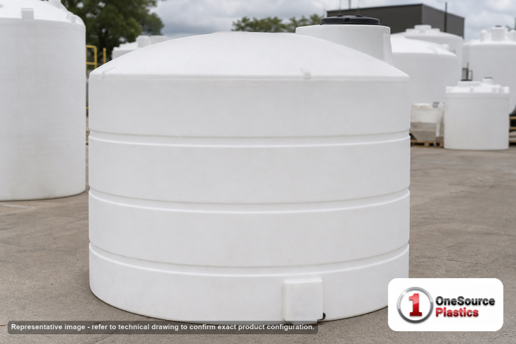 Snyder Industries 2650 Gallon HDPE Vertical Liquid Storage Tank with ASTM Certification. High Density Linear Polyethylene