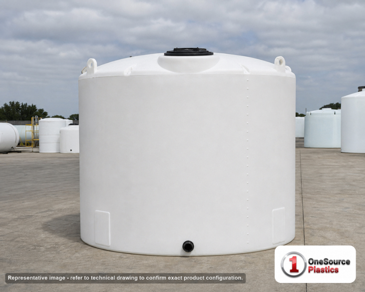 Snyder Industries 3000 Gallon HDPE Vertical Liquid Storage Tank with ASTM Certification. 3000 gallon capacity; High Density