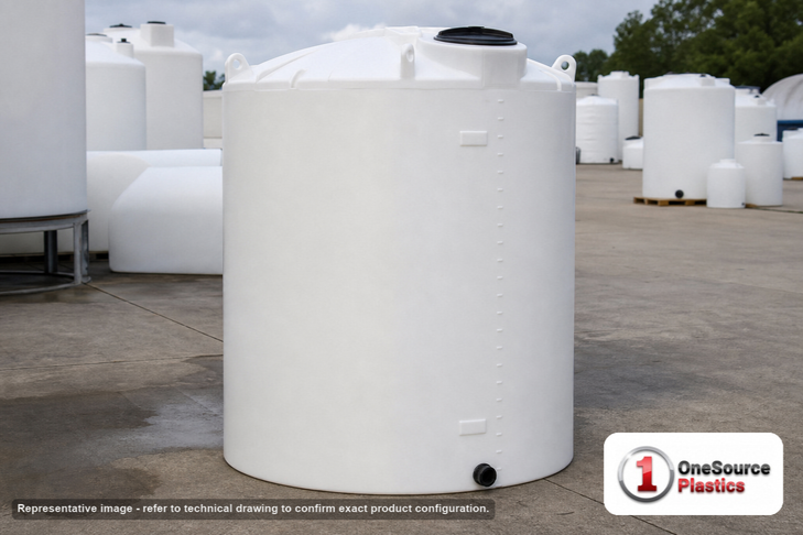 Snyder Industries 3000 Gallon HDPE Vertical Liquid Storage Tank with ASTM Certification. 3000 gallon capacity; High Density