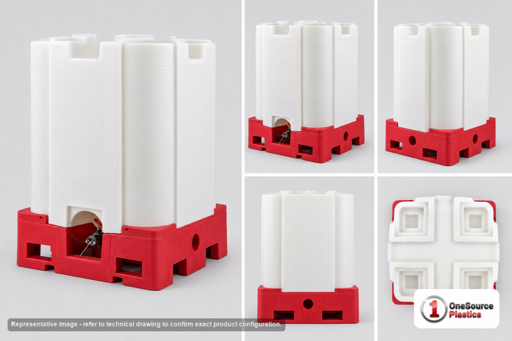 Snyder Industries 330 Gallon HDPE Stackable IBC Tote Tank in Red