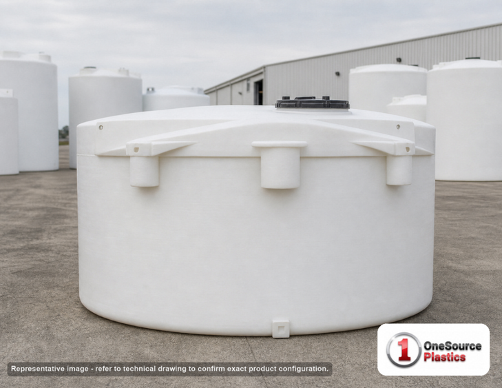 Snyder Industries 4100 Gallon HDPE Vertical Liquid Storage Tank with ASTM Certification. 4100 gallon capacity; High Density