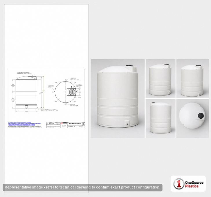 Snyder Industries 4650 Gallon HDPE Vertical Liquid Storage Tank with ASTM Certification