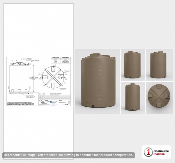 Bushman 5000 Gallon Mocha Rainwater Collection Tank