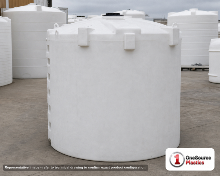 Snyder Industries 6200 Gallon HDPE Vertical Liquid Storage Tank with ASTM Certification. High Density Linear Polyethylene
