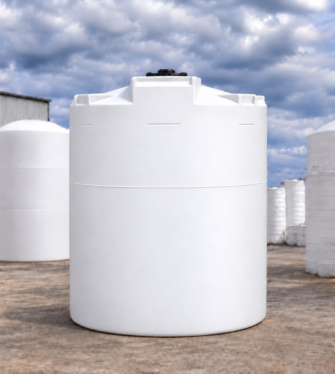 Snyder 6200 Gallon White 1.35 SG Vertical Tank, 120 in dia, no fitting, OneSource Plastics yard